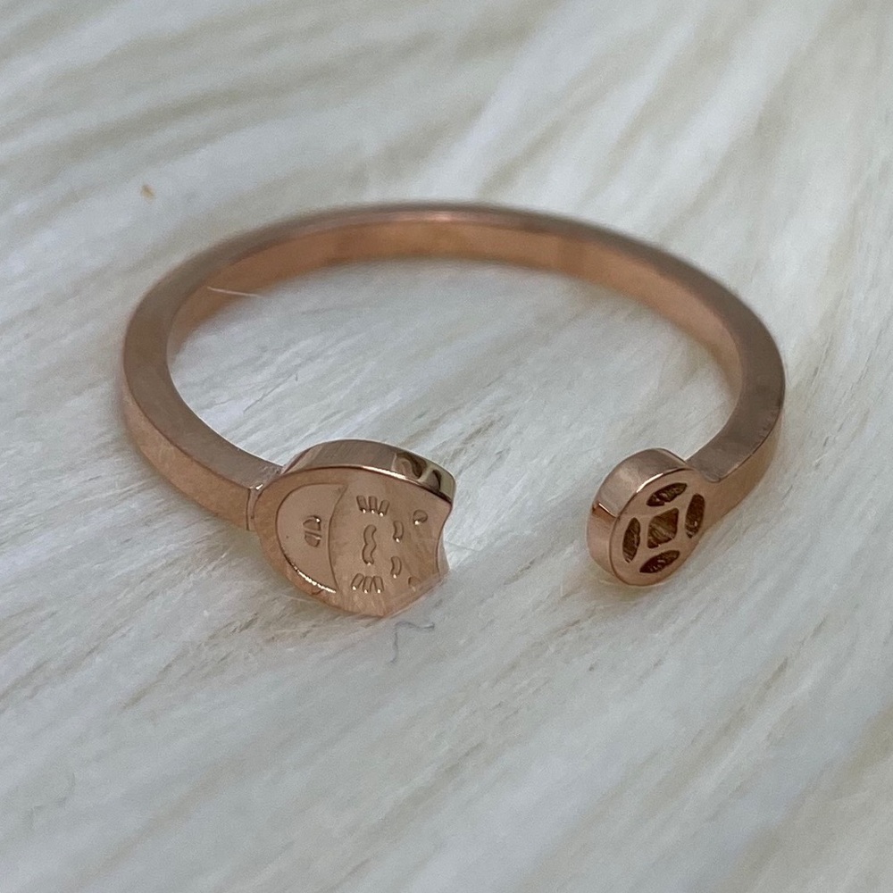 Kitty Cat Ring Adjustable Rose Gold Tone